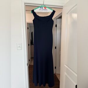 Prom season is here!!!! 
Elegant Navy Blue Off-Shoulder Dress